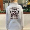 Retro Raccoon Graphic | Feral Energy Summer Half-Zip Sweatshirt Grey