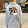 Retro Raccoon Half Zip Oversized Sweatshirt – Vintage Style Grey