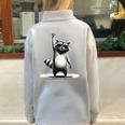 Retro Raccoon Rock Sweatshirt - Unisex Half Zip, Oversized Grey