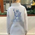 Stay Trashy Raccoon Oversized Halloween Half-Zip Sweatshirt Grey