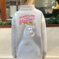 Strawberry Jams Raccoon Half Zip Oversized Sweatshirt for Cozy Days Grey
