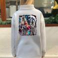 Three Racoon Moon Meme Half Zip Oversized Sweatshirt | Fun Gift Grey