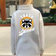 Trash Panda Apparels Cute Trash Panda Raccoon Small Short Sleeve Modern Cartoon Casual All Seasons Half Zip Oversized Sweatshirt Grey