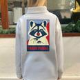 Trash Panda Lover Oversized Half Zip Sweatshirt - Cozy Animal Vibes Grey
