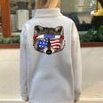 USA Patriotic Raccoon Hoodie - July 4th Oversized Sweatshirt Grey