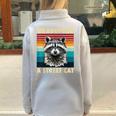 Vintage Racoon Half Zip Sweatshirt - Unisex Retro Style Grey