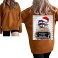 Christmas Raccoon Half Zip Oversized Sweatshirt - Fun Santa Theme Brown