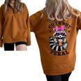 Cute But Feral Colorful Racoon With Sunglasses Racoon Small Half Zip Oversized Sweatshirt Brown