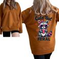 Cute Raccoon Women's Oversized Sweatshirt | Funny Girl Summer Style Brown