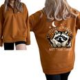 Funny Raccoon Oversized Half-Zip Sweatshirt | Quirky Expression Brown