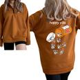 Happy Raccoon Lover Half-Zip Oversized Sweatshirt Brown