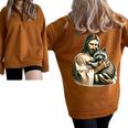 Jesus Hugging Raccoon Vintage Sweatshirt | Cozy Oversized Half-Zip Brown