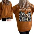 Let's Get Trashed Raccoon And Opossum Drinking Beer Half Zip Oversized Sweatshirt Brown