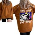 Live Fast Eat Trash - Street Cats & Raccoon Opossum Lovers Sweatshirt Brown