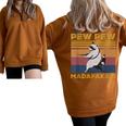 Pew Pew Raccoon Lover - Vintage Half Zip Oversized Sweatshirt Brown