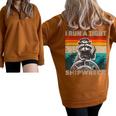 Raccoon Captain Vintage Sweatshirt - Humorous Half Zip Design Brown