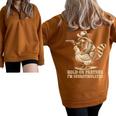 Raccoon Cowboy Half-Zip Sweatshirt | Vintage Western Humor for Adults Brown