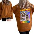 Raccoon Graphic Half Zip Sweatshirt - Small | Cozy Unisex Fit Brown
