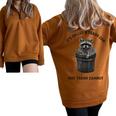 Raccoon Half Zip Oversized Sweatshirt - Cozy Fun Design Brown
