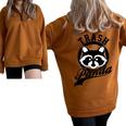 Raccoon Half Zip Oversized Sweatshirt | Save The Trash Panda Meme Brown
