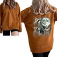 Raccoon Howling Sweatshirt - Unique Cursed Half-Zip Oversized Style Brown
