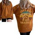 Raccoon Lovers Half Zip Oversized Sweatshirt | Cute & Playful Design Brown