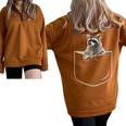 Raccoon Pocket | Half Zip Oversized Sweatshirt | Cozy & Quirky Brown