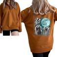 Raccoon Shirt 3 Racoons Howling At Moon Weird Cursed Half Zip Oversized Sweatshirt Brown