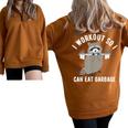Raccoon Trash Panda Gym Half Zip Sweatshirt | Oversized Fun Workout Top Brown