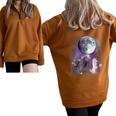 Rat Howling Moon Sweatshirt - Oversized Half Zip Unisex Design Brown
