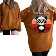 Retro Panda In Sunglasses BBQ Pool Party Panda Half Zip Oversized Sweatshirt Brown