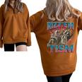 Rizz Em With The Tism Meme Autism Autistic Raccoon Half Zip Oversized Sweatshirt Brown