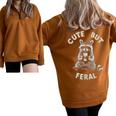 Sarcastic Raccoon Half Zip - Oversized Small Sweatshirt Brown