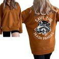 Save Raccoons Half Zip Oversized Sweatshirt for Animal Lovers Brown
