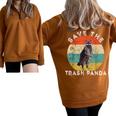 Save the Raccoon Oversized Half Zip | Retro Vintage Sunset Sweatshirt Brown