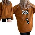 Trash Panda Raccoon Sweatshirt - Blue Cartoon Pocket Pullover Brown