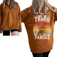Vintage Retro Save The Trash Pandas Raccoon Half Zip Oversized Sweatshirt Brown