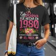 45 Años Regalo De Cumpleaños Hecha En 1980 45 Años Camiseta unisex Regalos para ella