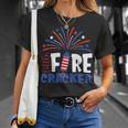 4th Of July Little Firecracker Toddler Outfit Patriotic Kids T-Shirt Gifts for Her