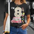 8Th Birthday Crew Ice Cream Truck I'm 8 Bday Ice Cream Party Camiseta unisex Regalos para ella