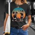 African Painted Wild Dogs Sunset Moon Wild Dog Lovers T-Shirt Gifts for Her