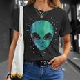 Alien Head Starry Night Sky Fun T-Shirt Geschenke für Sie