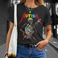 Autism Skeleton Guitar Player Rock Music Autism Awareness T-Shirt Gifts for Her