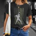 Baseball Player American Flag Baseball Usa T-Shirt Gifts for Her