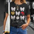 Baseball Sister Coquette Bow Girls Cheer Baseball T-Shirt Gifts for Her
