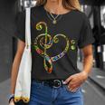 Bass Clef Heart I Love Music Bass T-Shirt Geschenke für Sie