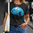 Bigfoot Santa Claus Reindeer Do You Believe Retro Landscape T-Shirt Gifts for Her