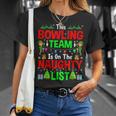 This Bowling Team On Naughty List Cute Christmas Elf T-Shirt Gifts for Her