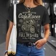 Cafe Racer Moto Full Of Speed Oldschoolintage Camiseta unisex Regalos para ella