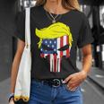 Camisa Trump Hair Skull Para El 4 De Julio Regalo Con La Bandera Estadounidense De Trump Camiseta unisex Regalos para ella